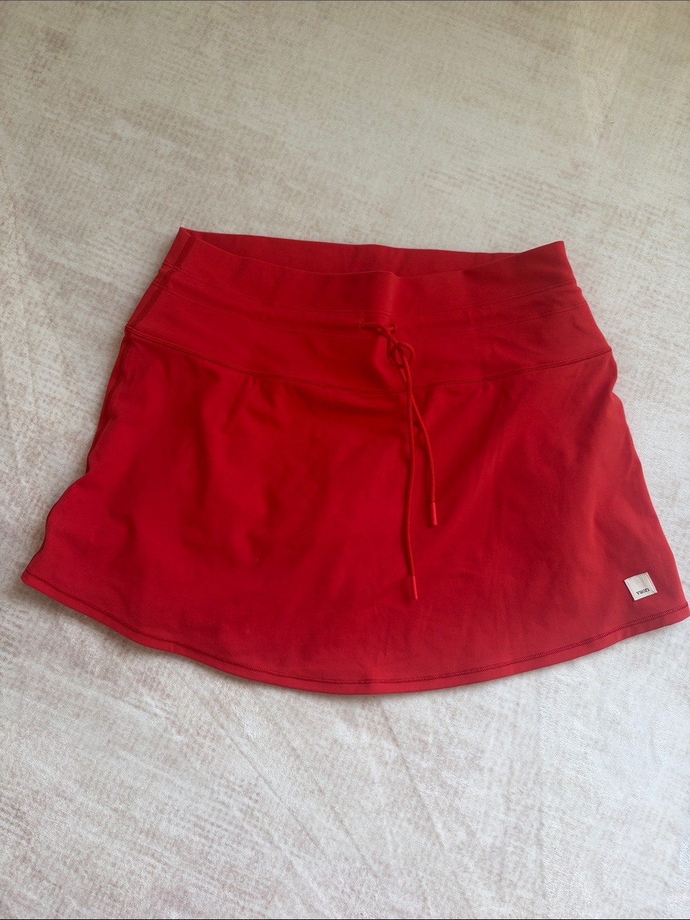 Vuori Red A-Line Athletic Skirt with Drawstring